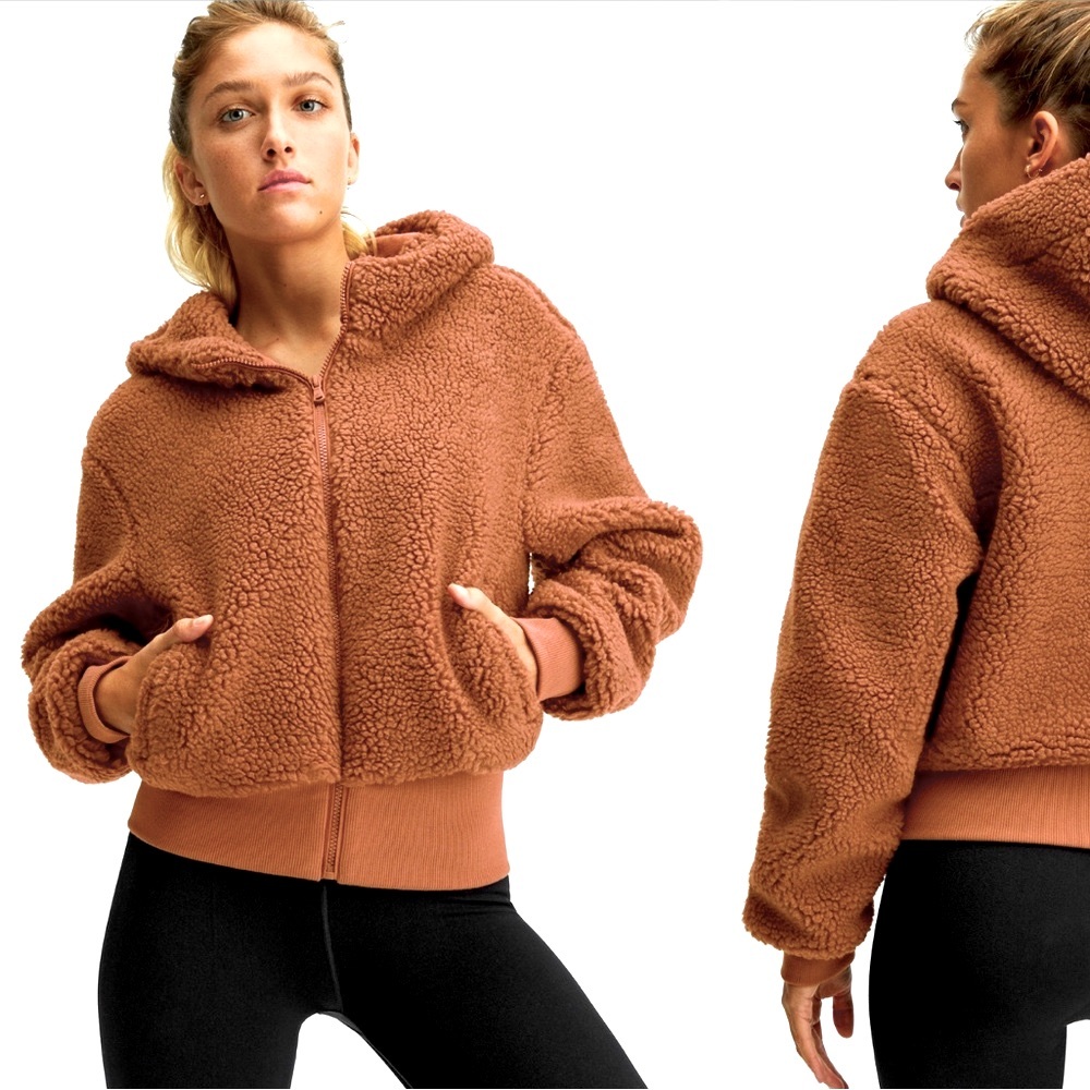 Fabletics Summit Teddy Hooded Jacket - size L